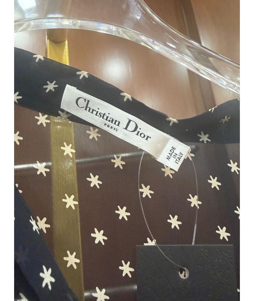 CHRISTIAN DIOR Темно-синяя шелковая блузы, фото 3