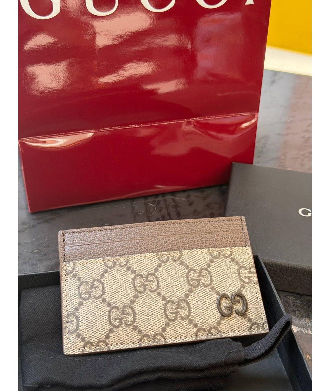 GUCCI Коричневый кожаный кардхолдер, фото 5