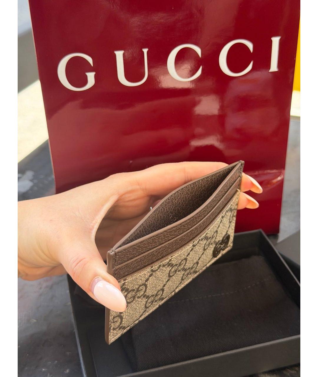 GUCCI Коричневый кожаный кардхолдер, фото 3
