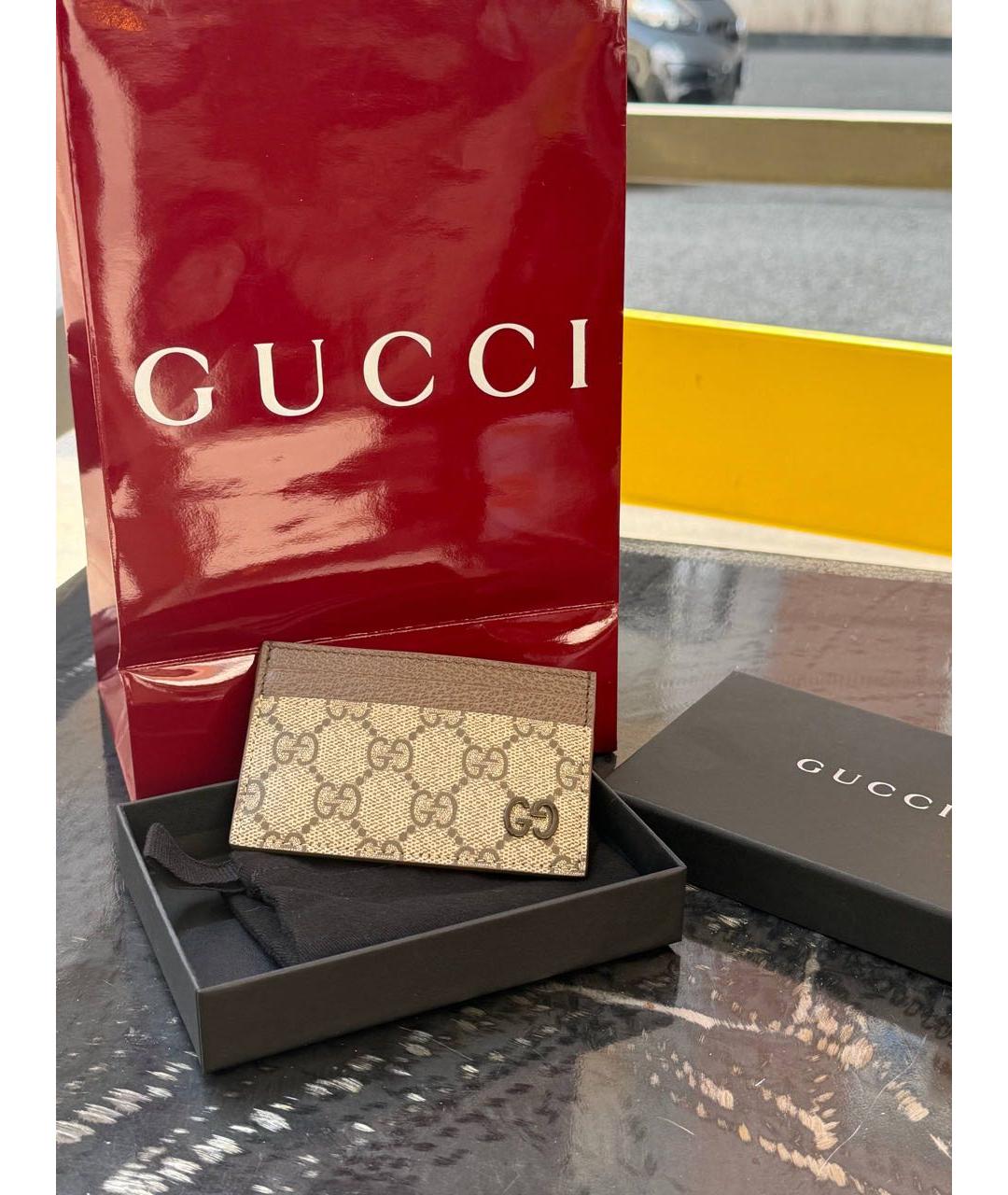 GUCCI Коричневый кожаный кардхолдер, фото 4