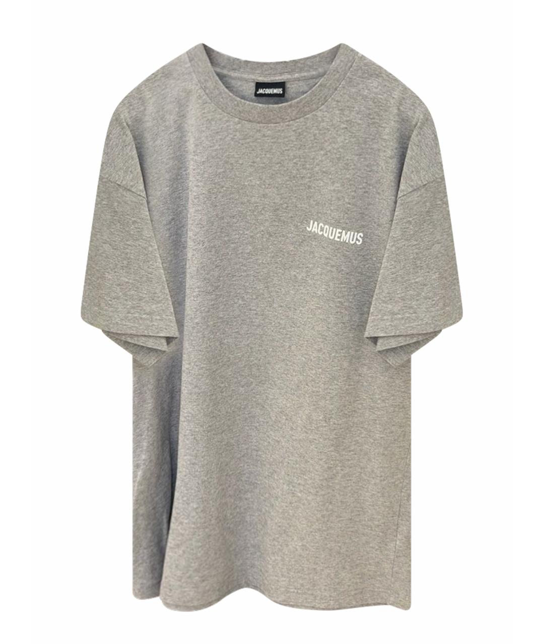 JACQUEMUS Серая хлопковая футболка, фото 1