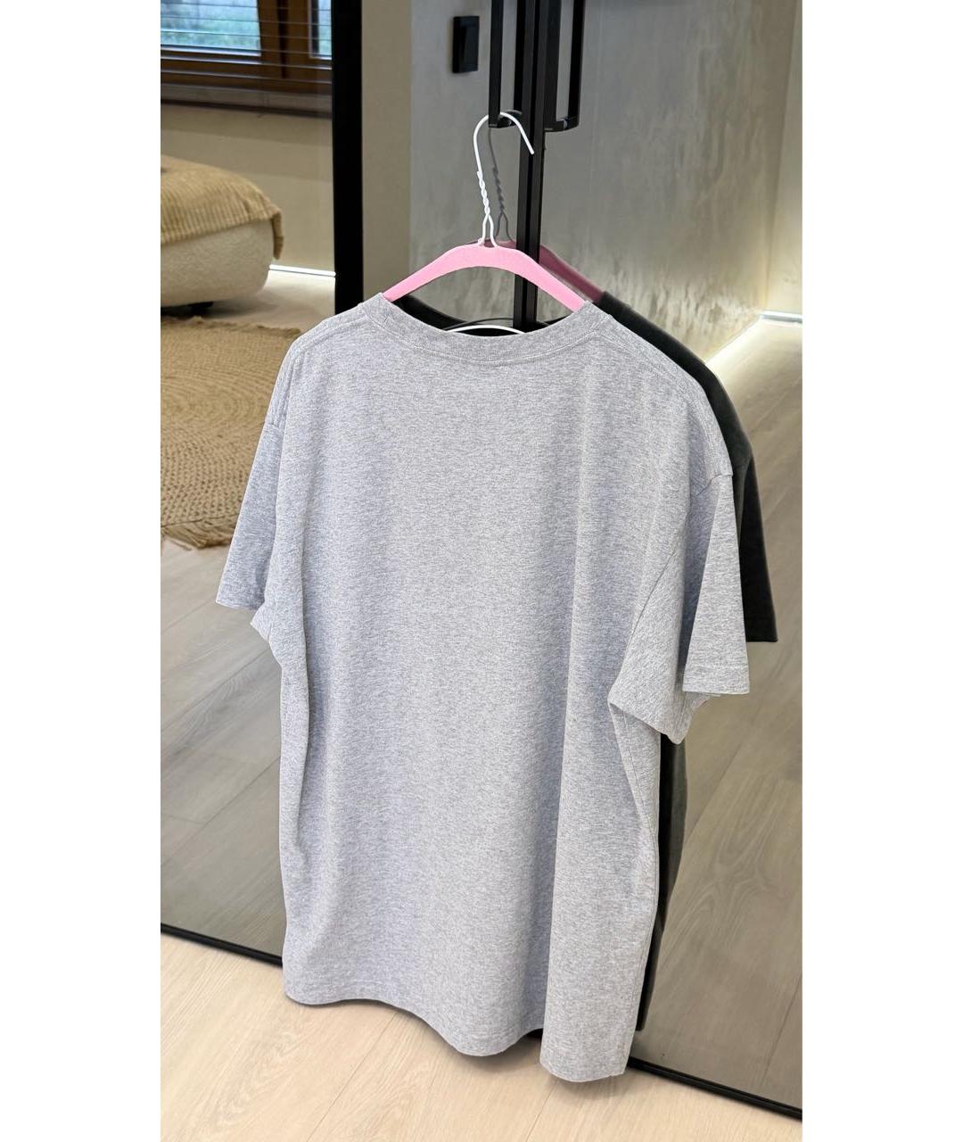 JACQUEMUS Серая хлопковая футболка, фото 2