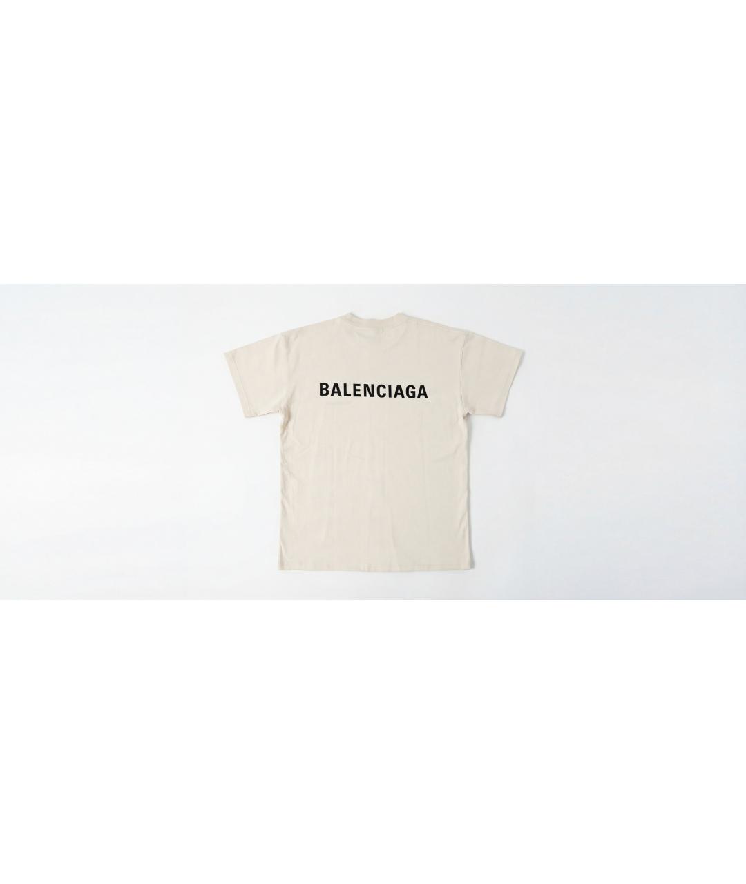 BALENCIAGA Белая хлопковая футболка, фото 2