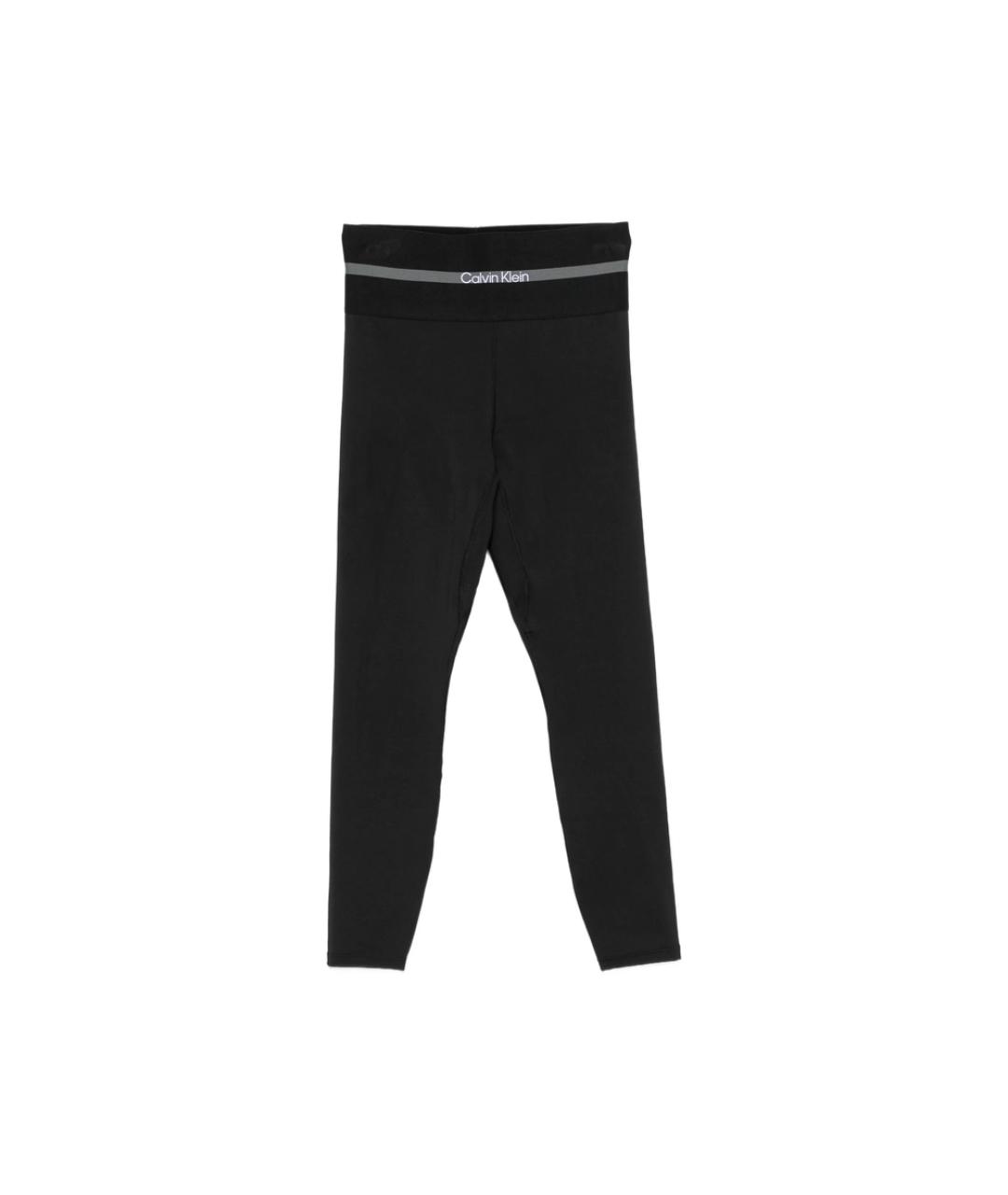 CALVIN KLEIN Черные полиэстеровые леггинсы и велосипедки, фото 1