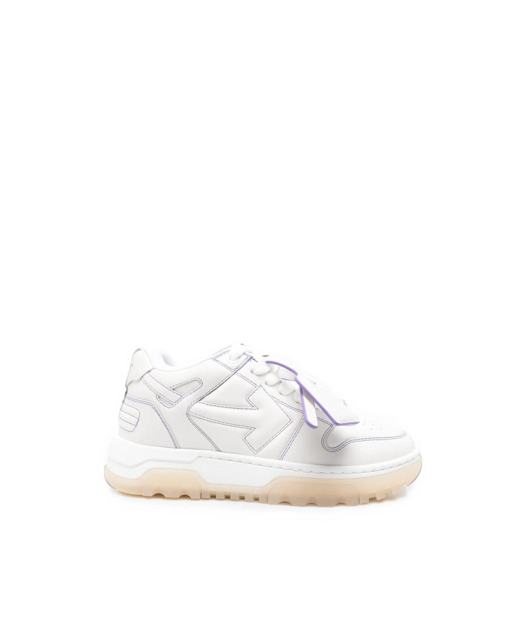 OFF-WHITE Белые кожаные низкие кроссовки / кеды, фото 1
