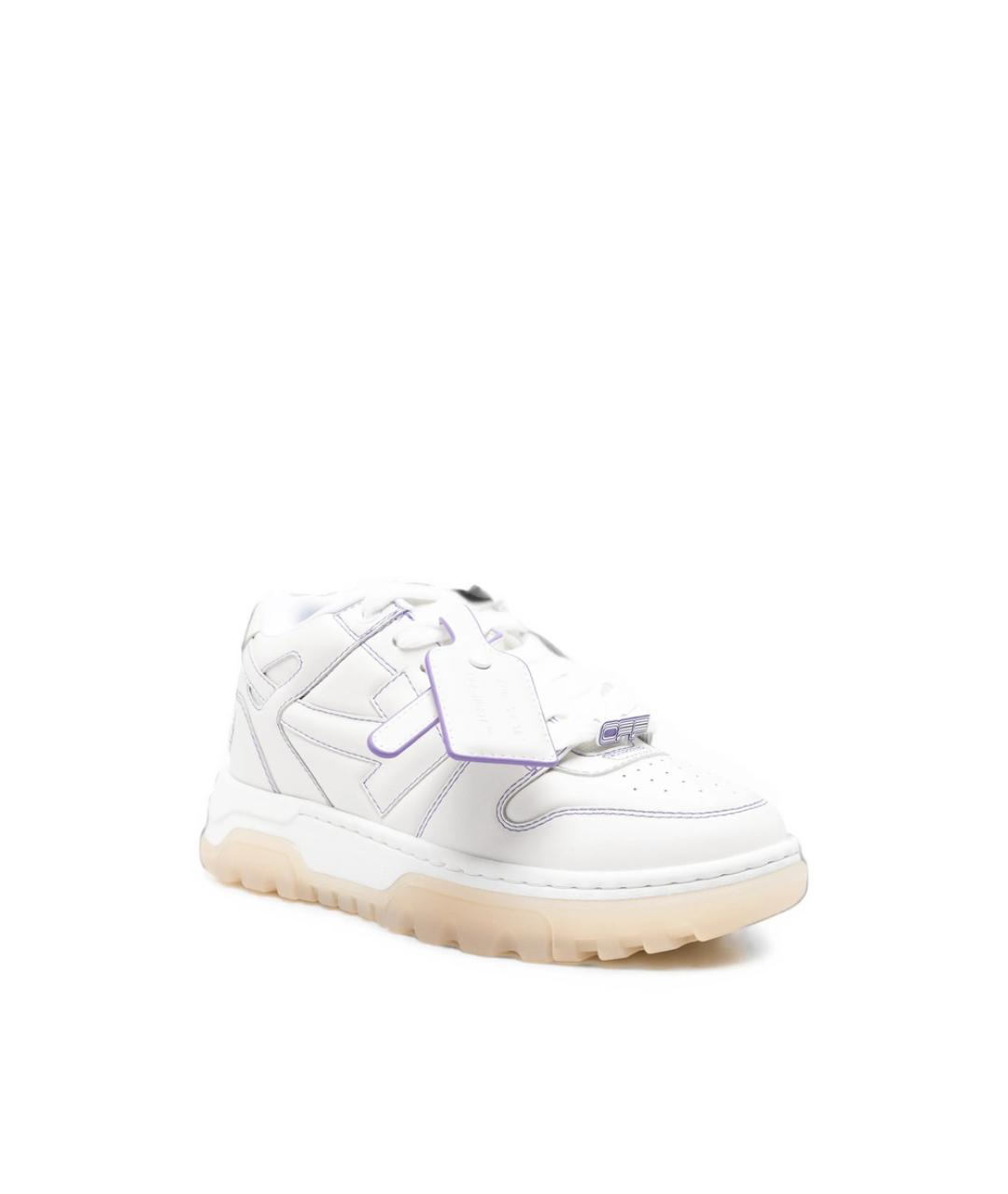 OFF-WHITE Белые кожаные низкие кроссовки / кеды, фото 2