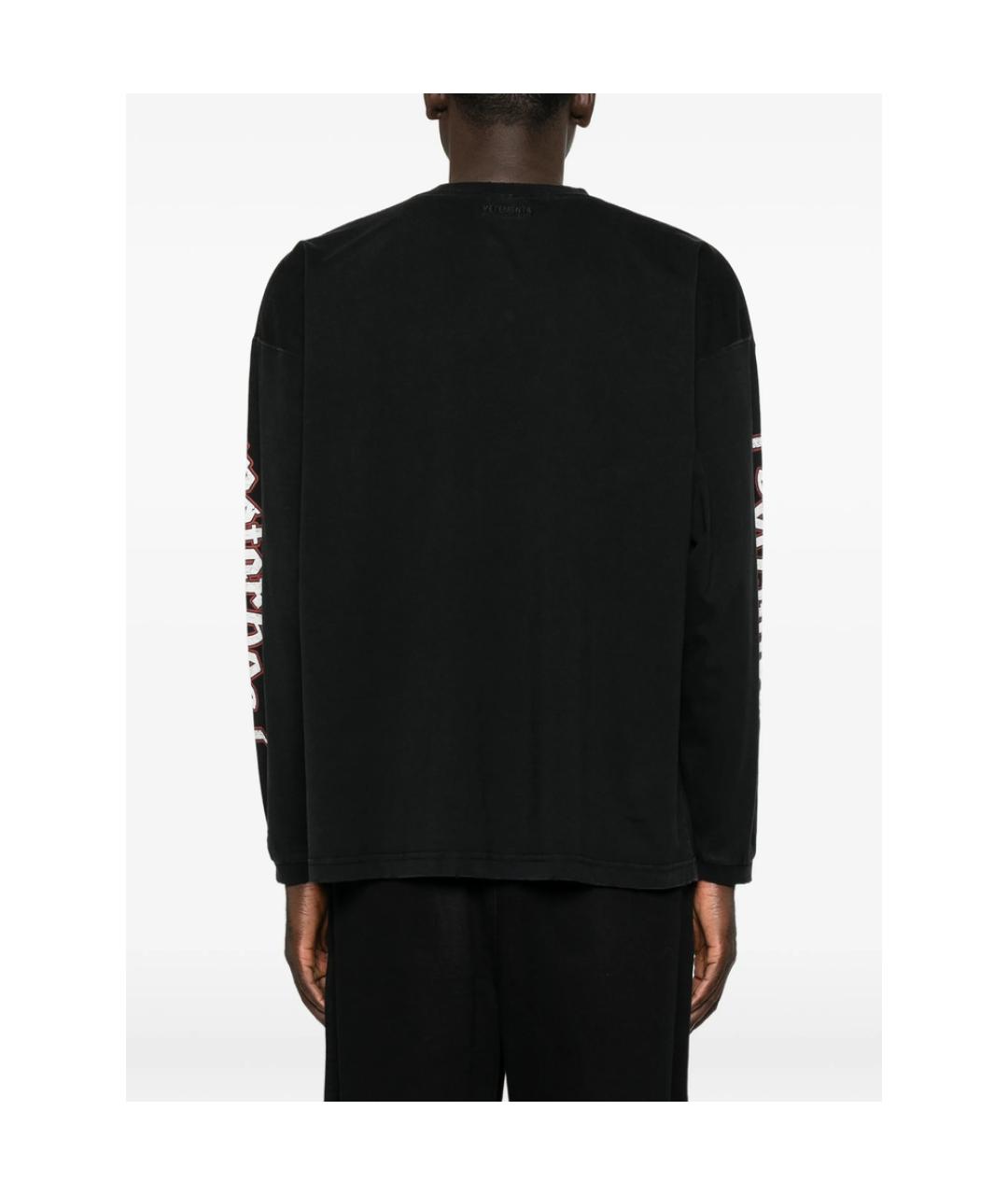 VETEMENTS Черный хлопковый джемпер / свитер, фото 4