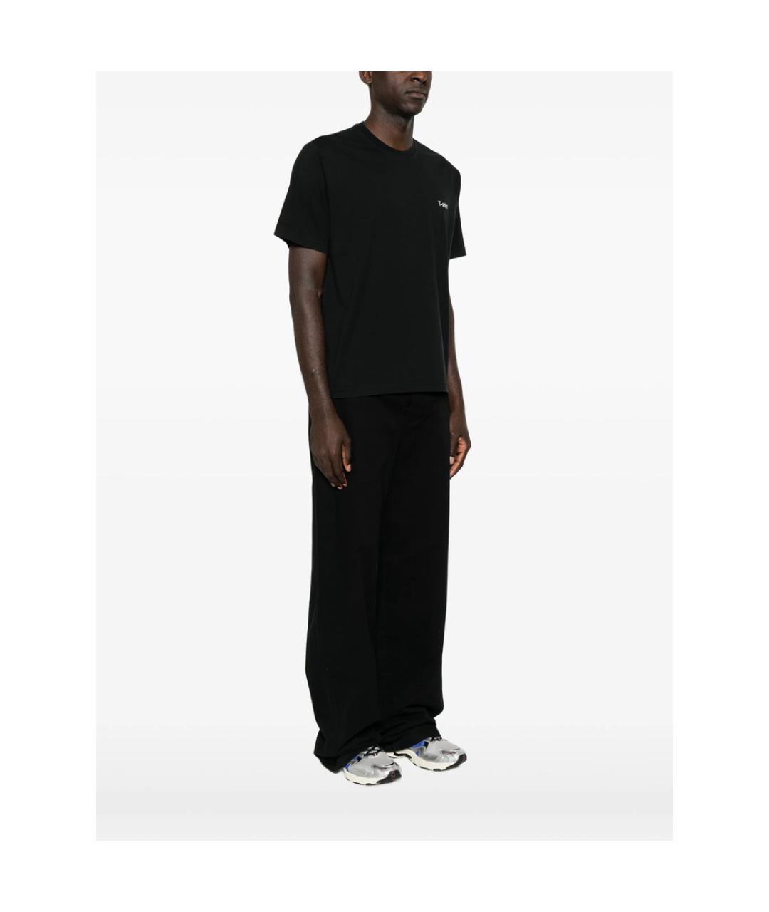 VETEMENTS Черная хлопковая футболка, фото 2