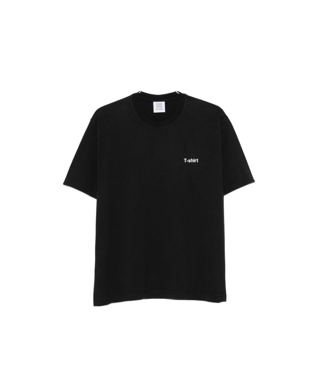 VETEMENTS Черная хлопковая футболка, фото 1