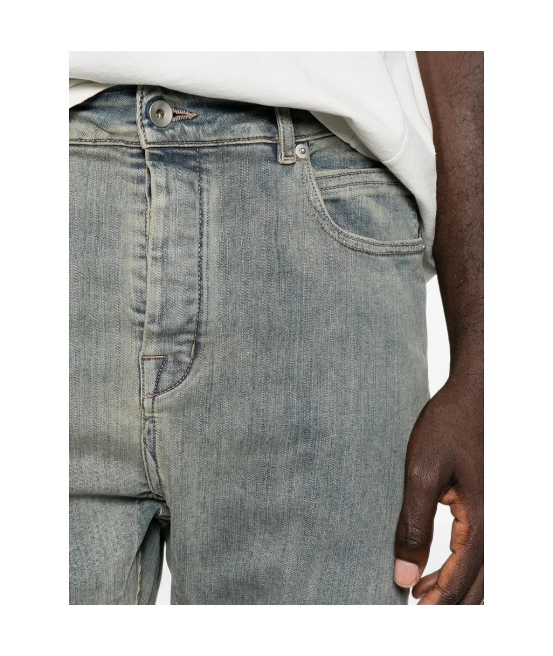 RICK OWENS DRKSHDW Синие хлопко-полиэстеровые джинсы скинни, фото 5