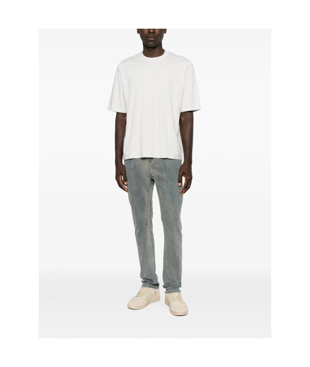 RICK OWENS DRKSHDW Синие хлопко-полиэстеровые джинсы скинни, фото 4