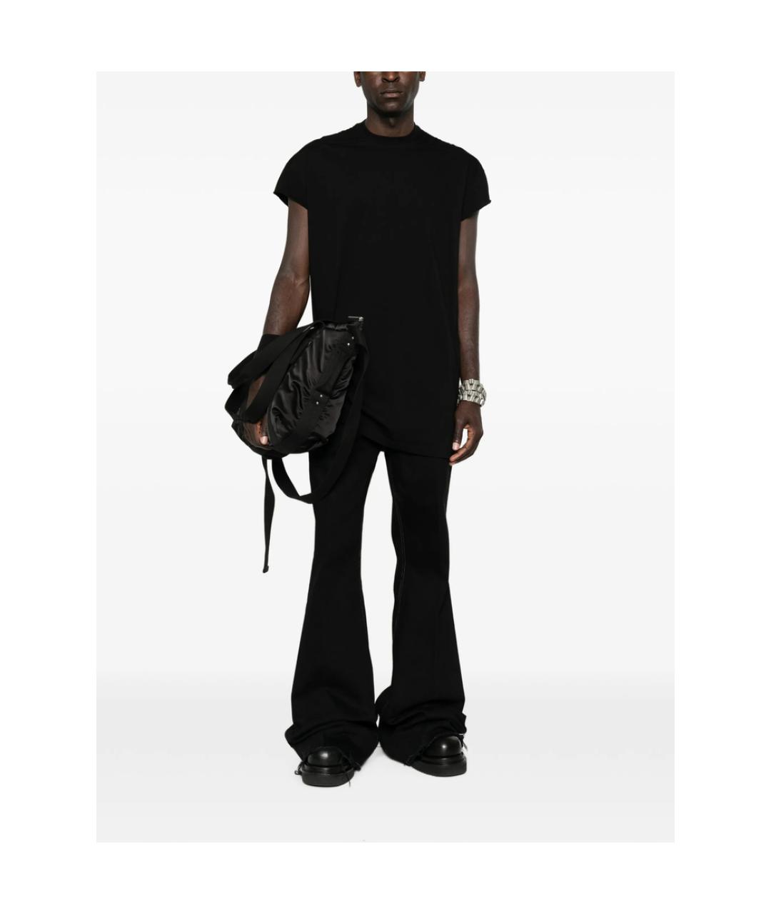 RICK OWENS Черная хлопковая футболка, фото 5