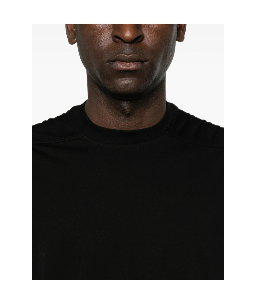 RICK OWENS Черная хлопковая футболка, фото 4