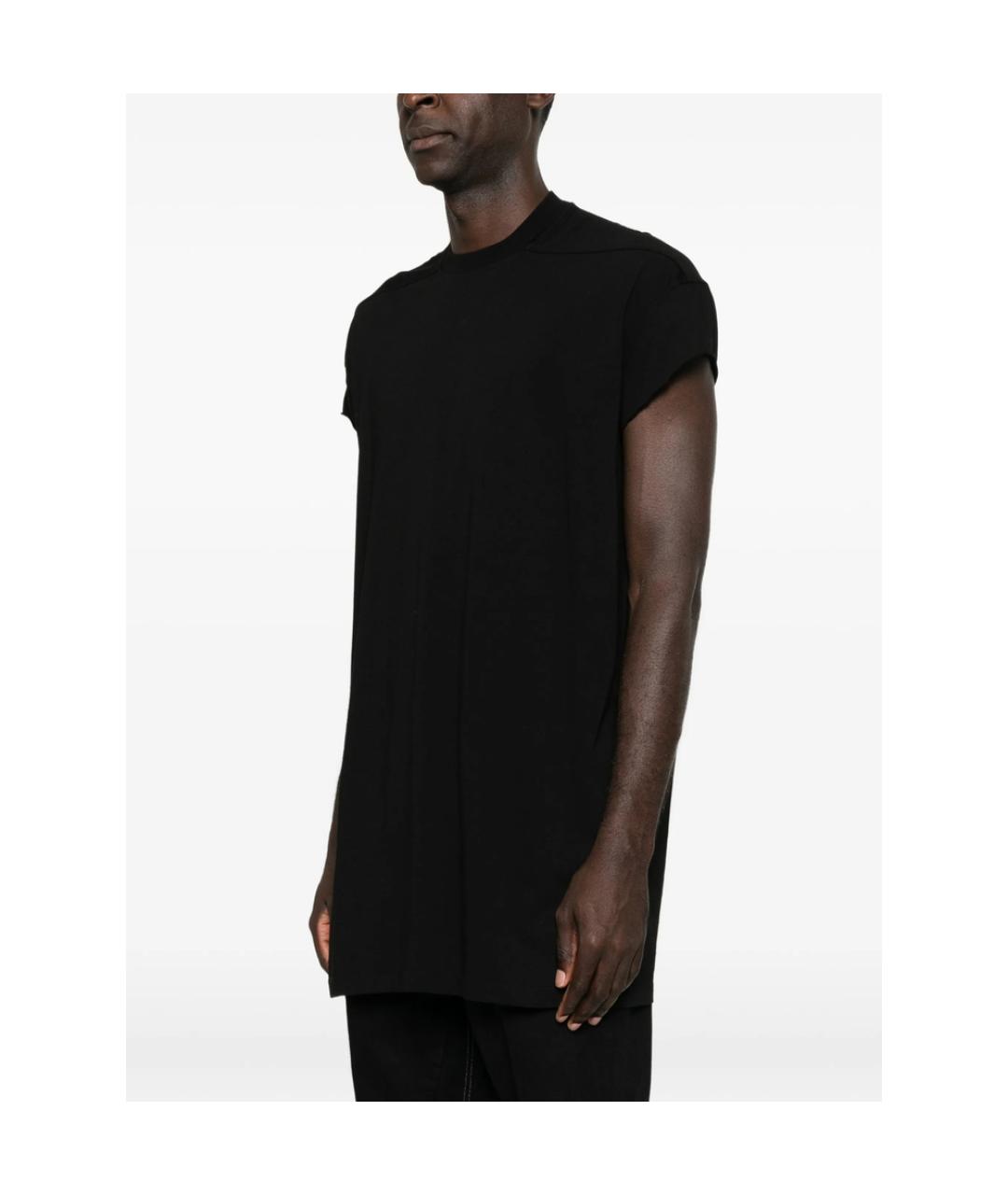 RICK OWENS Черная хлопковая футболка, фото 3