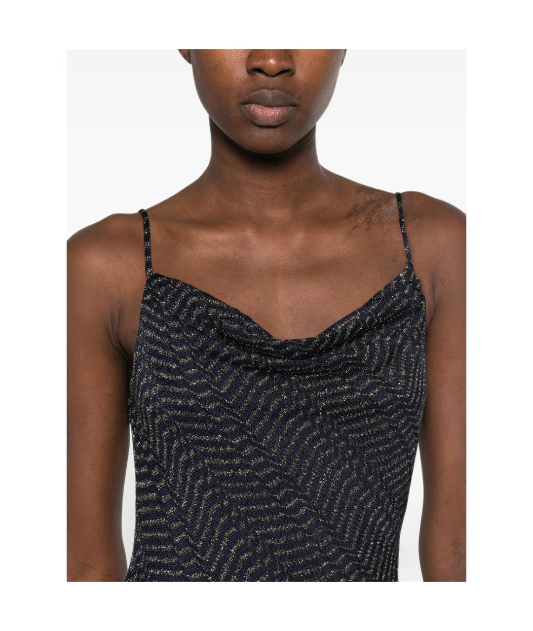 MISSONI Темно-синее вискозное вечернее платье, фото 3