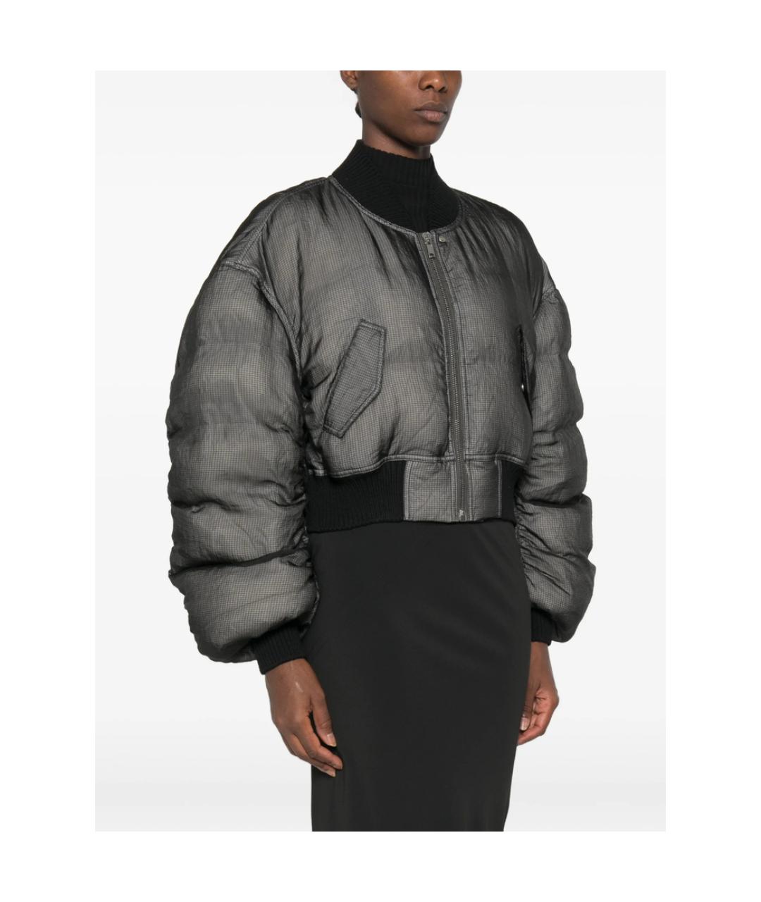 RICK OWENS Серый полиамидовый пуховик, фото 4