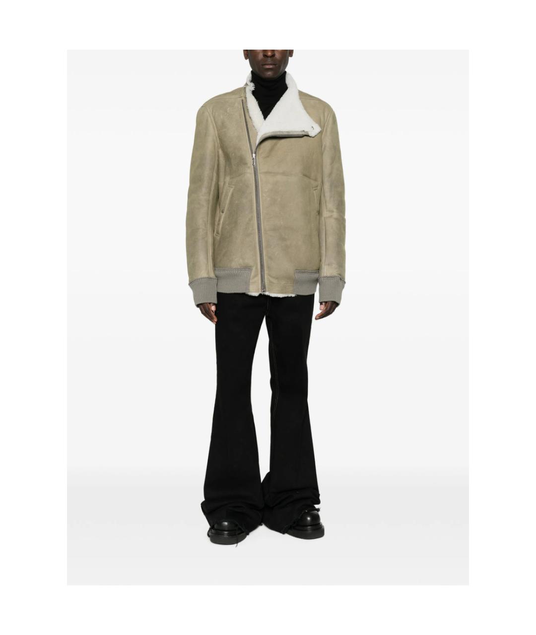 RICK OWENS Зеленая хлопковая дубленка/шуба, фото 2
