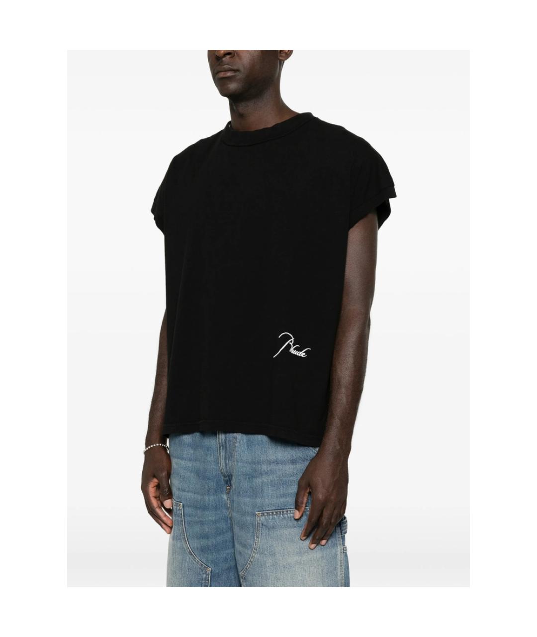 RHUDE Синяя хлопковая футболка, фото 3