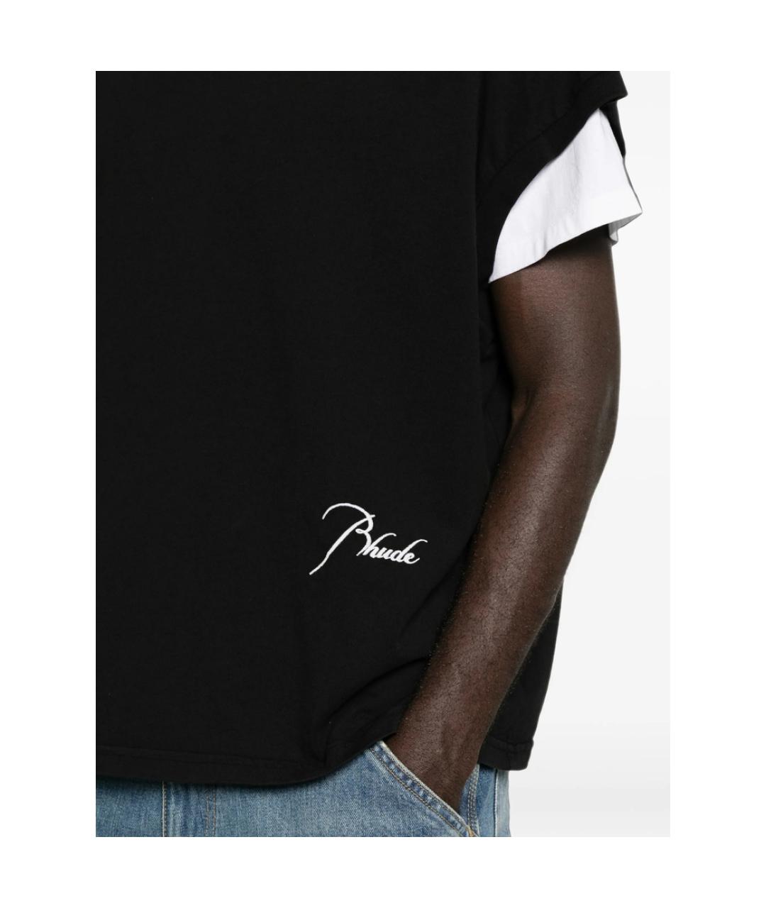 RHUDE Синяя хлопковая футболка, фото 5