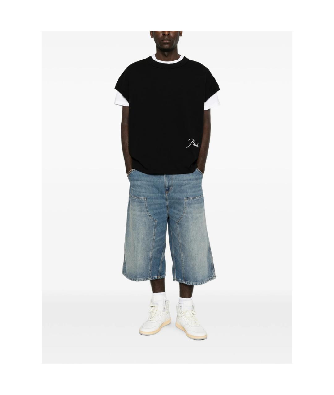 RHUDE Синяя хлопковая футболка, фото 2