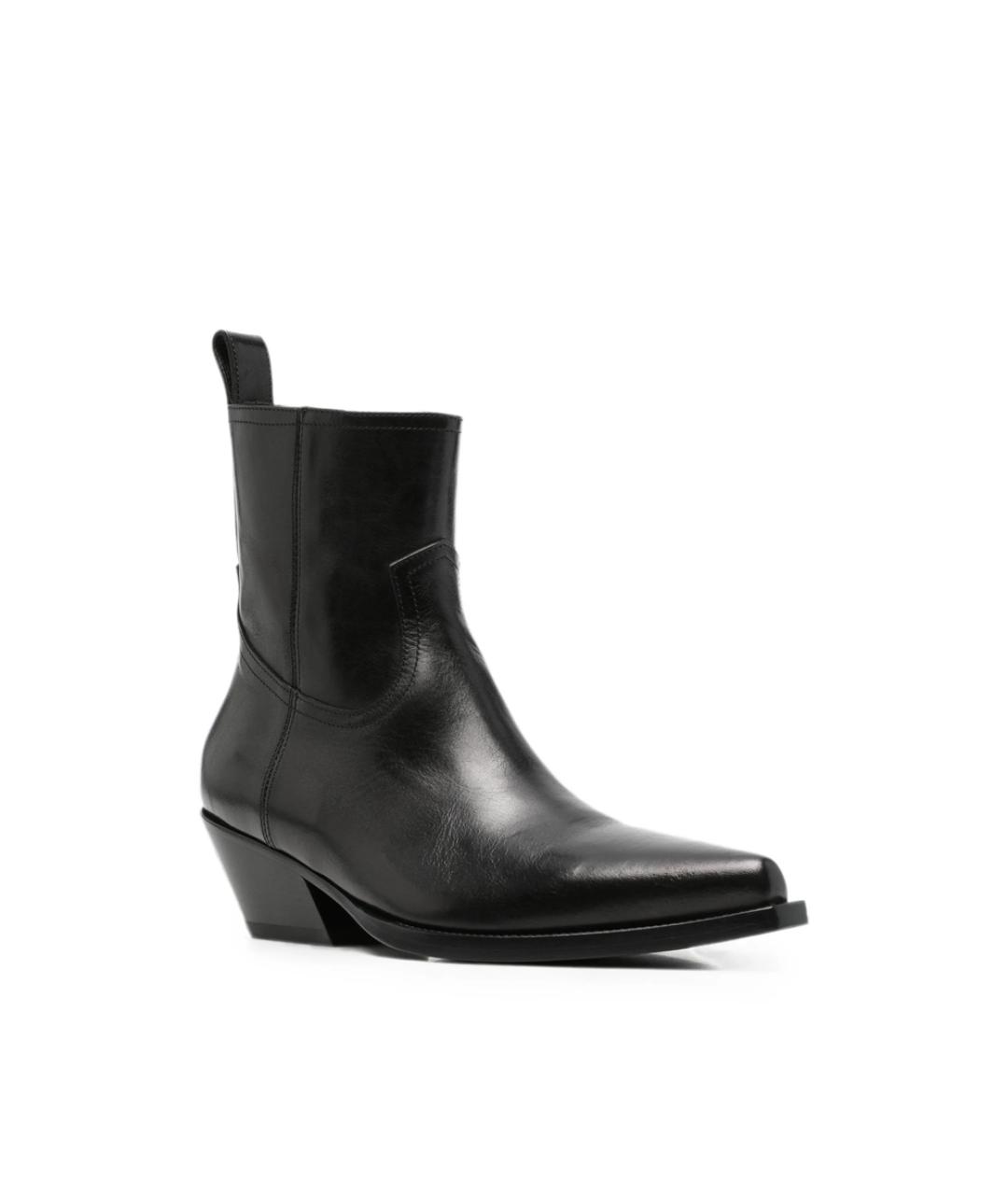 ANN DEMEULEMEESTER Черные кожаные ботинки, фото 2