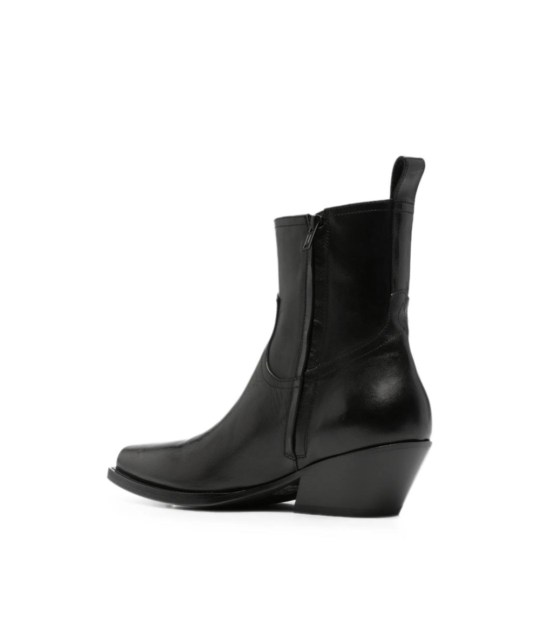 ANN DEMEULEMEESTER Черные кожаные ботинки, фото 3