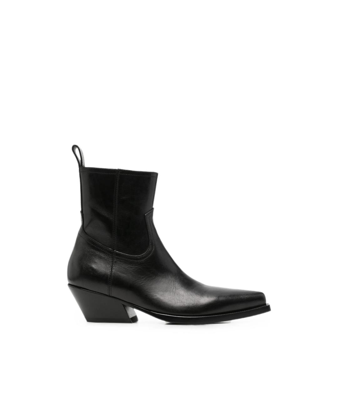 ANN DEMEULEMEESTER Черные кожаные ботинки, фото 1
