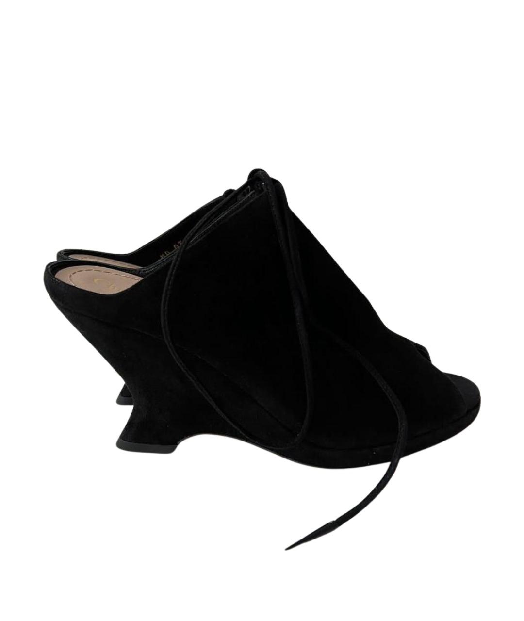 CHRISTIAN DIOR Черные мюли, фото 1