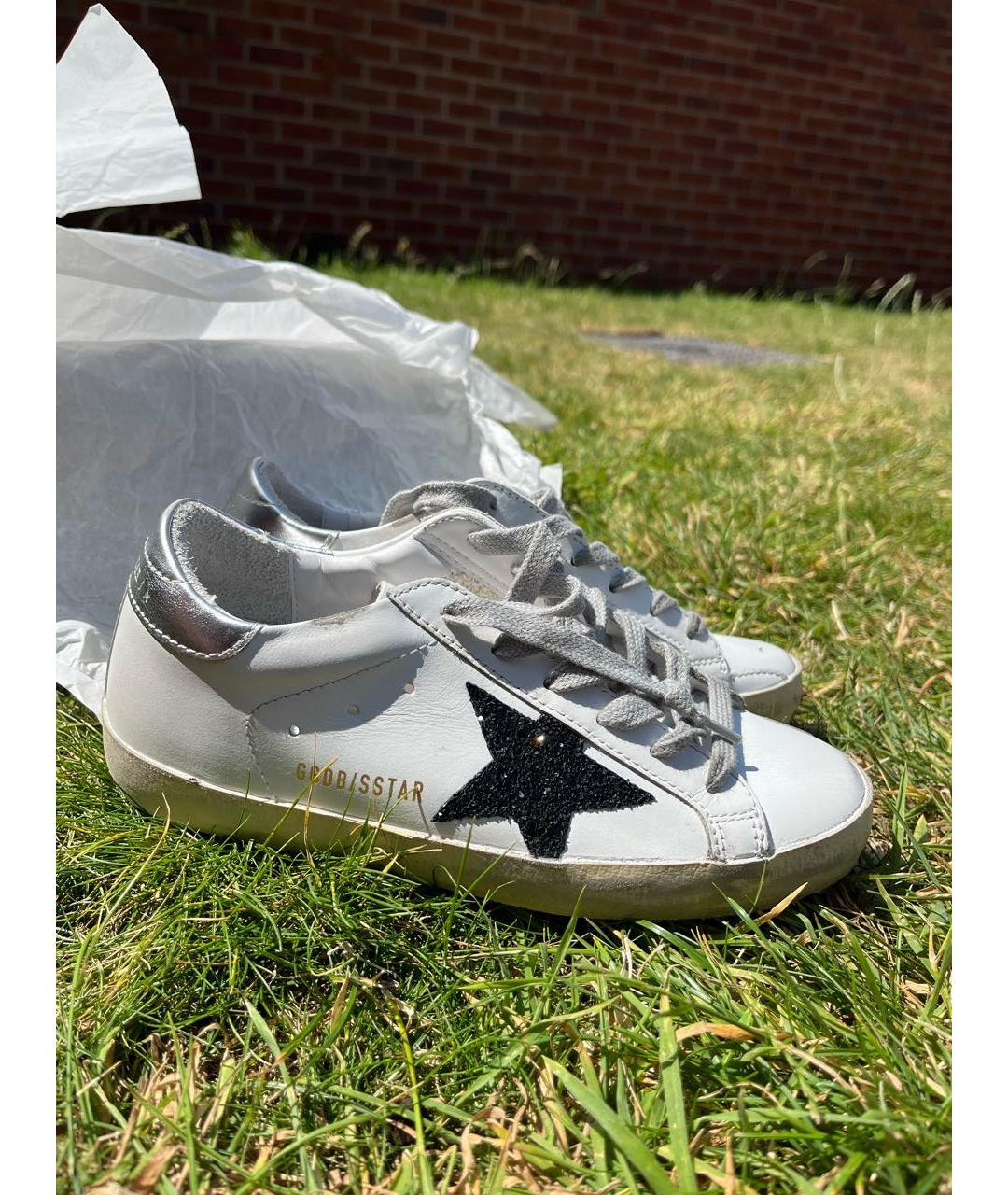 GOLDEN GOOSE Белые кожаные кеды, фото 5