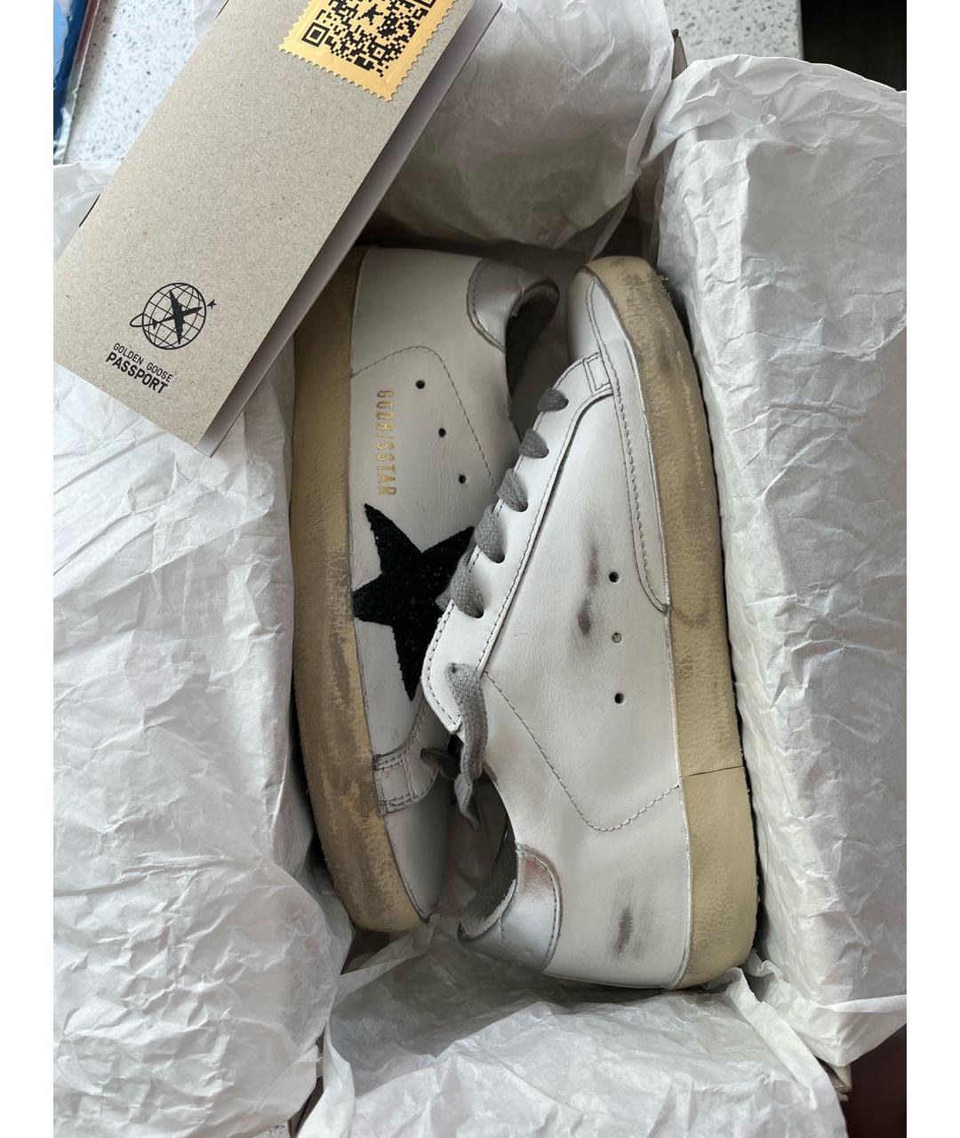 GOLDEN GOOSE Белые кожаные кеды, фото 4