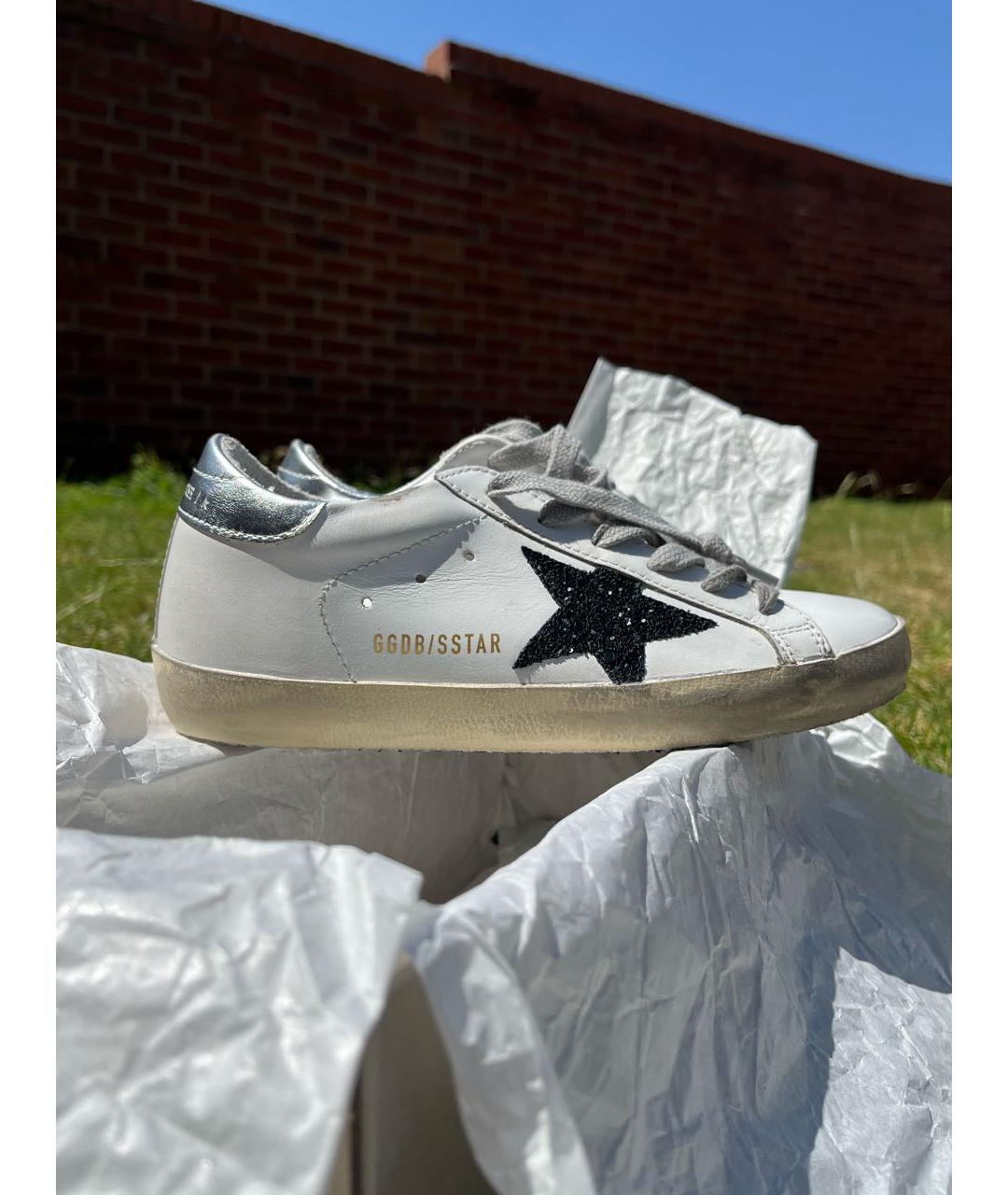 GOLDEN GOOSE Белые кожаные кеды, фото 2