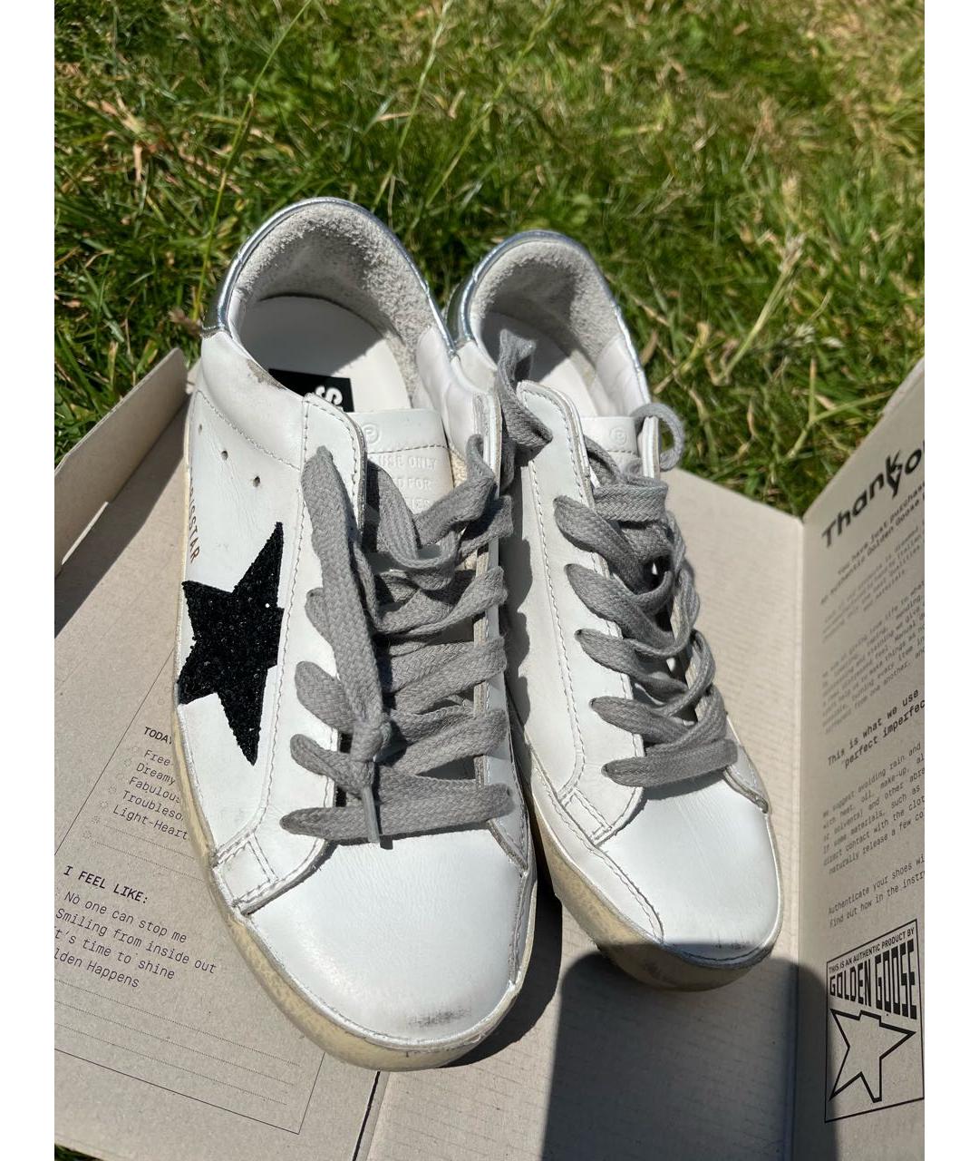 GOLDEN GOOSE Белые кожаные кеды, фото 3