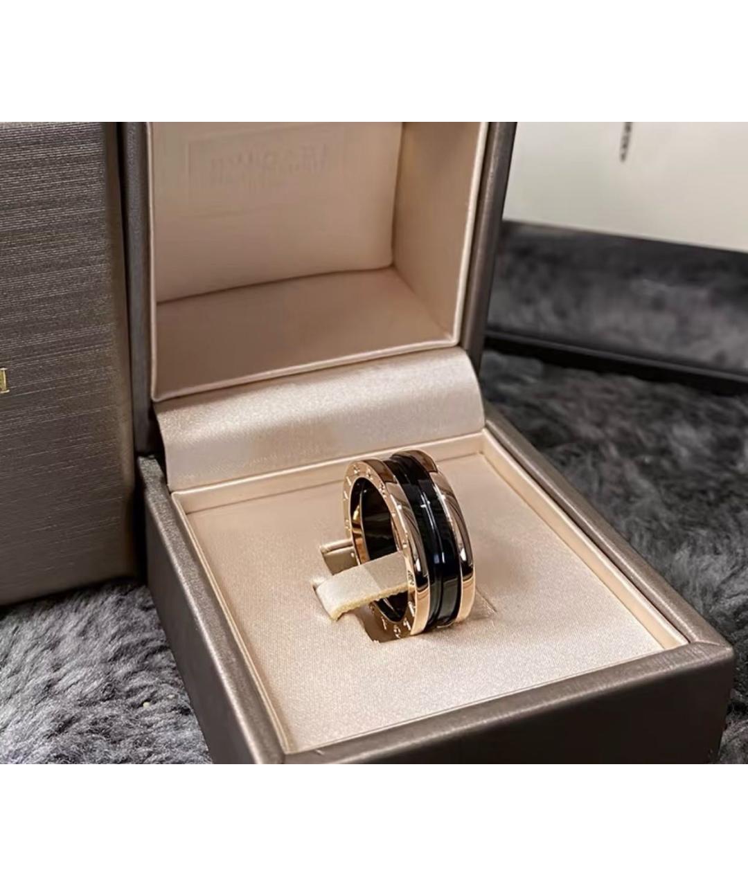 BVLGARI Черное кольцо из розового золота, фото 3