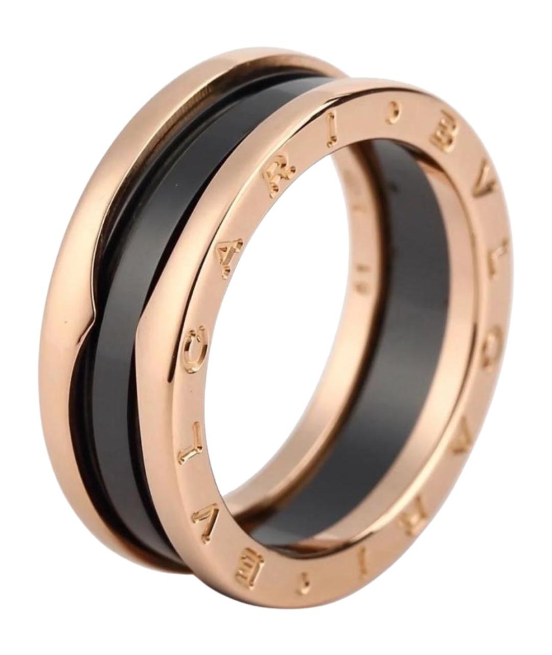 BVLGARI Черное кольцо из розового золота, фото 1