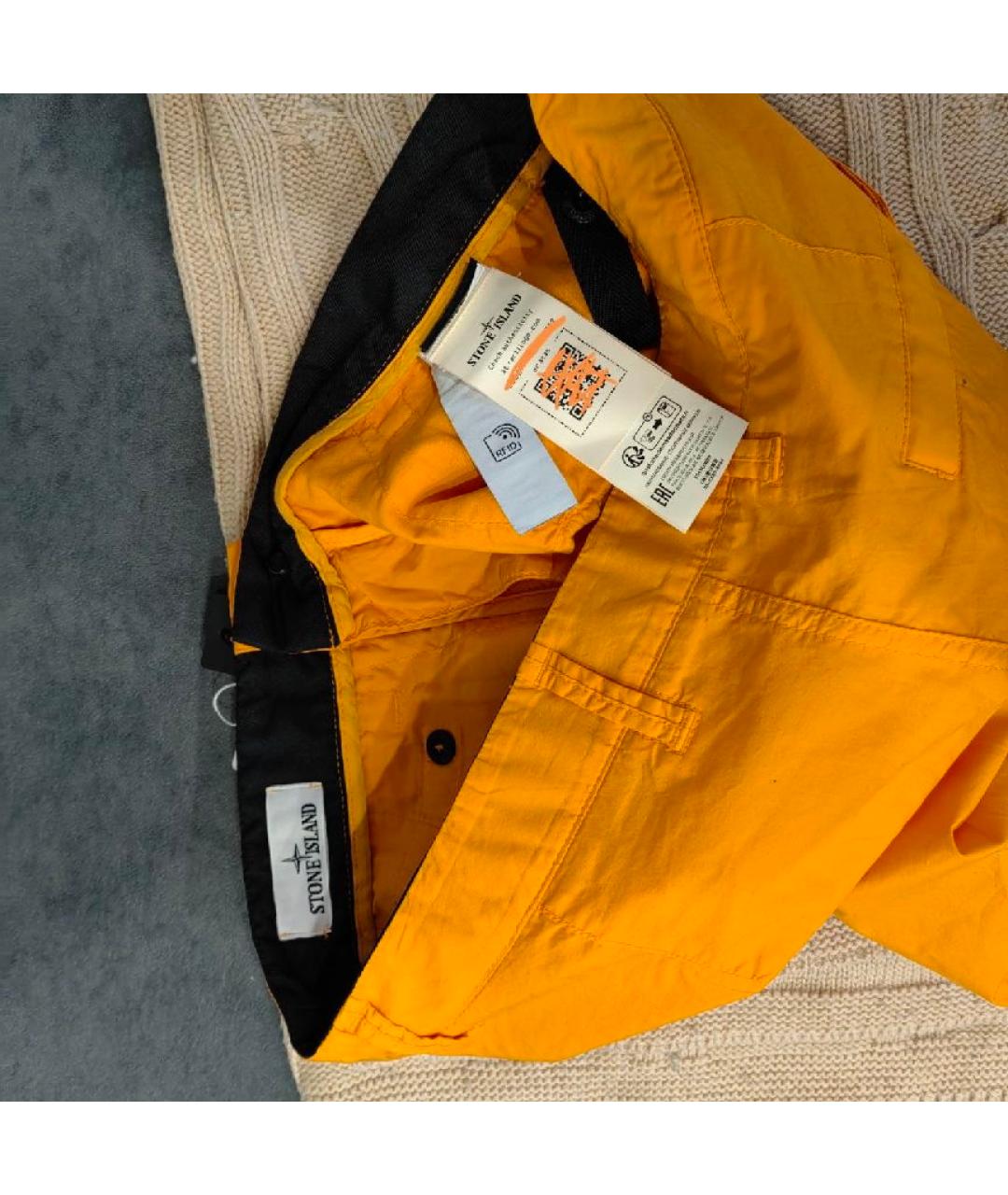 STONE ISLAND Оранжевые хлопковые шорты, фото 5