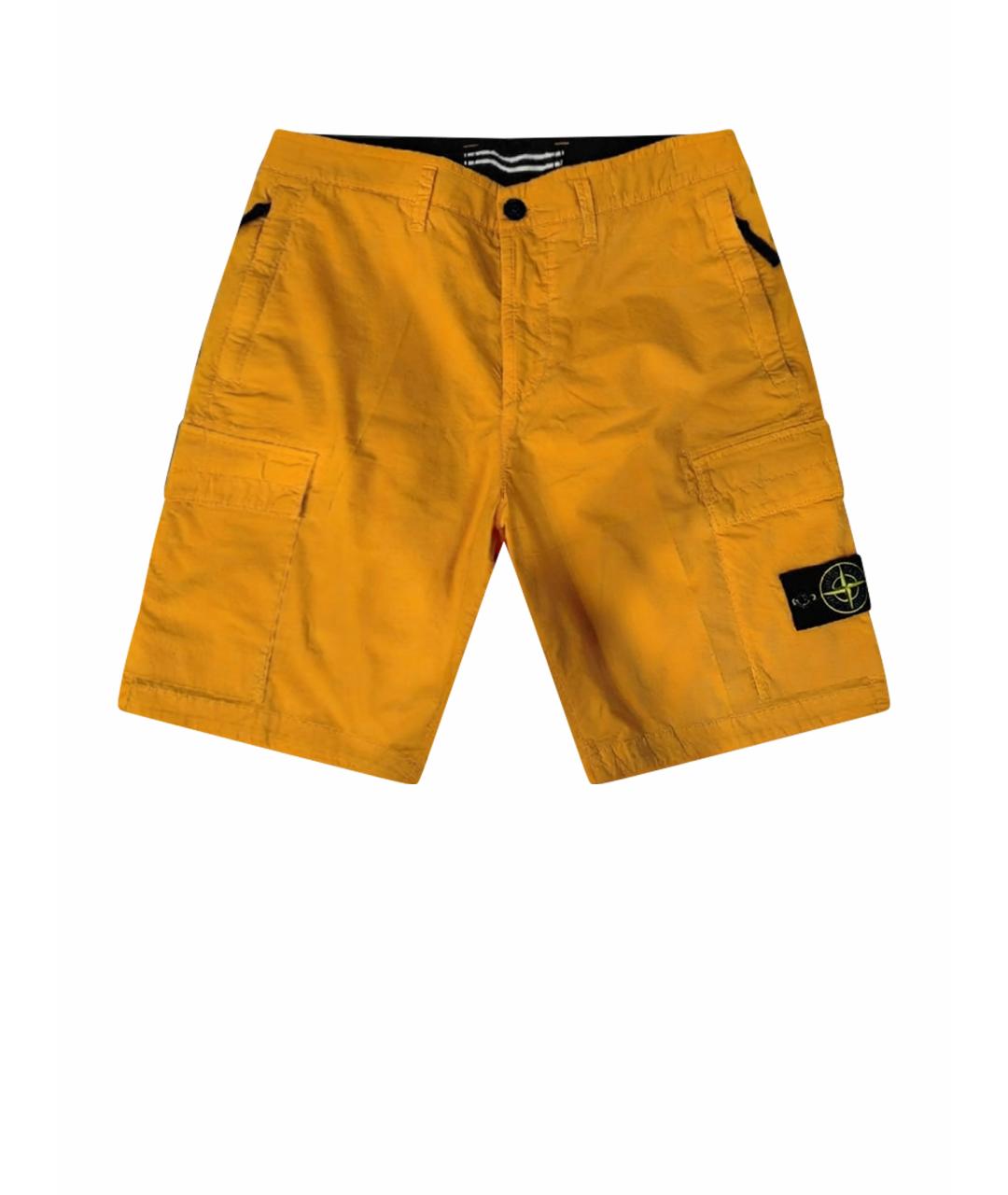 STONE ISLAND Оранжевые хлопковые шорты, фото 1