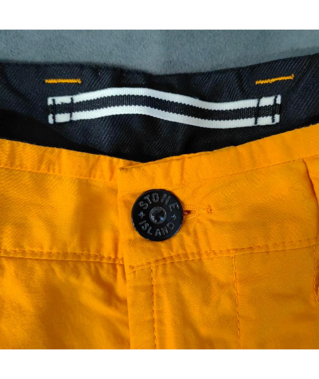 STONE ISLAND Оранжевые хлопковые шорты, фото 3