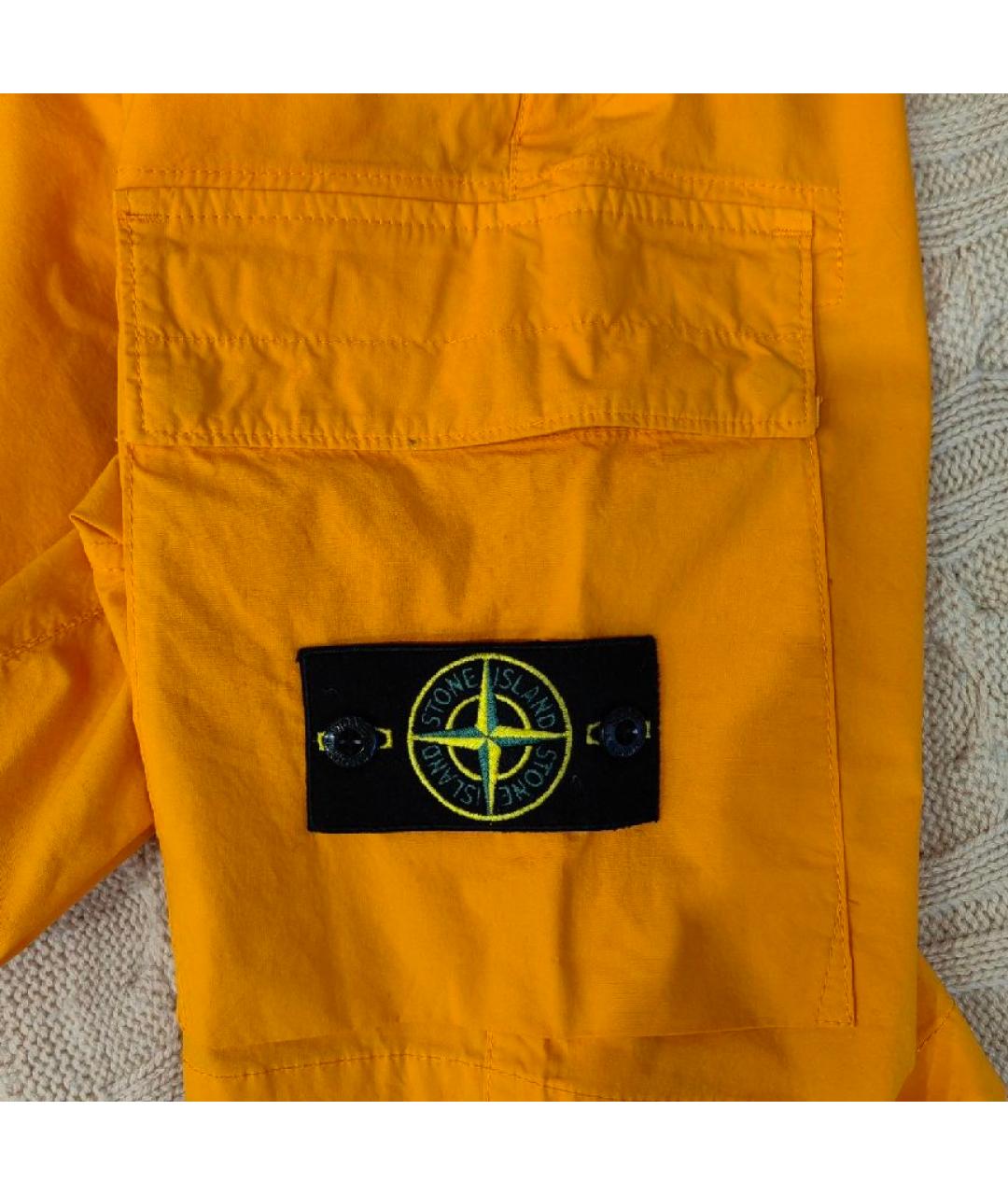 STONE ISLAND Оранжевые хлопковые шорты, фото 4