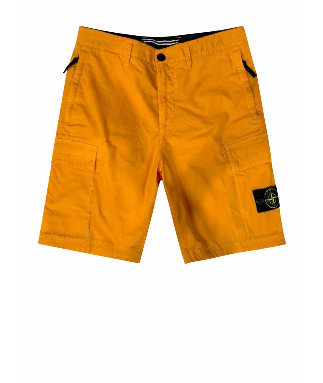 STONE ISLAND Оранжевые хлопковые шорты, фото 6