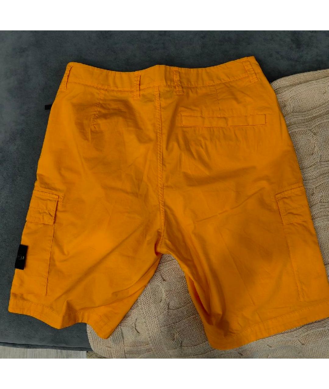 STONE ISLAND Оранжевые хлопковые шорты, фото 2