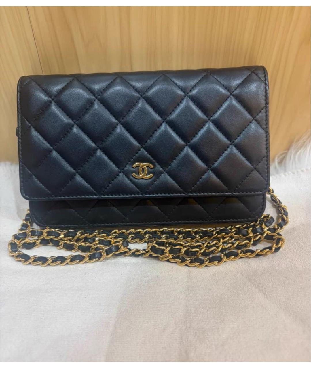 CHANEL Черная кожаная сумка через плечо, фото 6