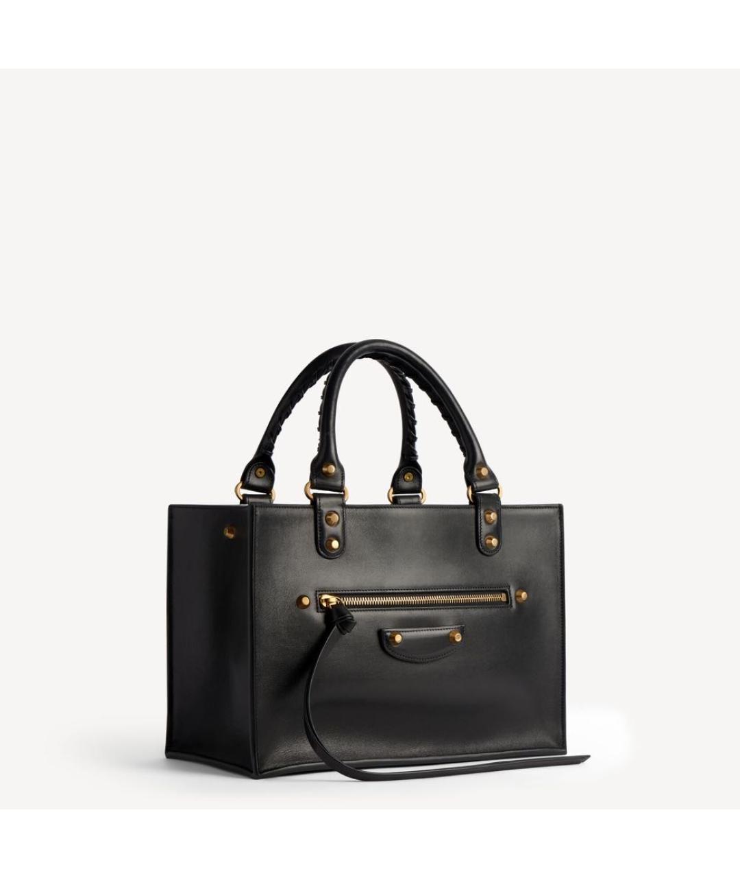 BALENCIAGA Черная кожаная сумка тоут, фото 2