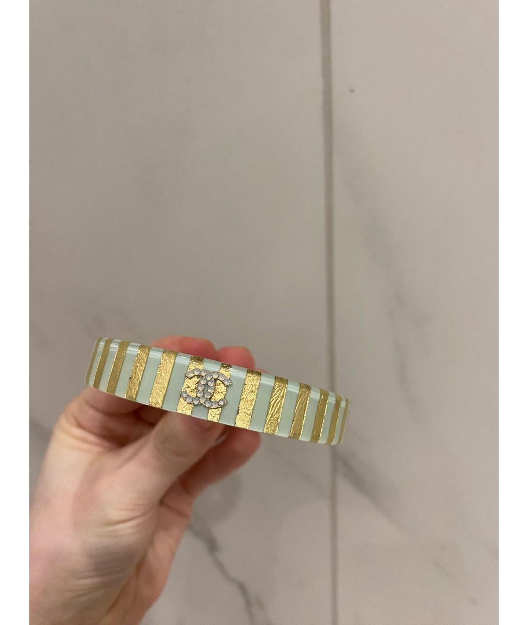 CHANEL Бирюзовый пластиковый браслет, фото 2