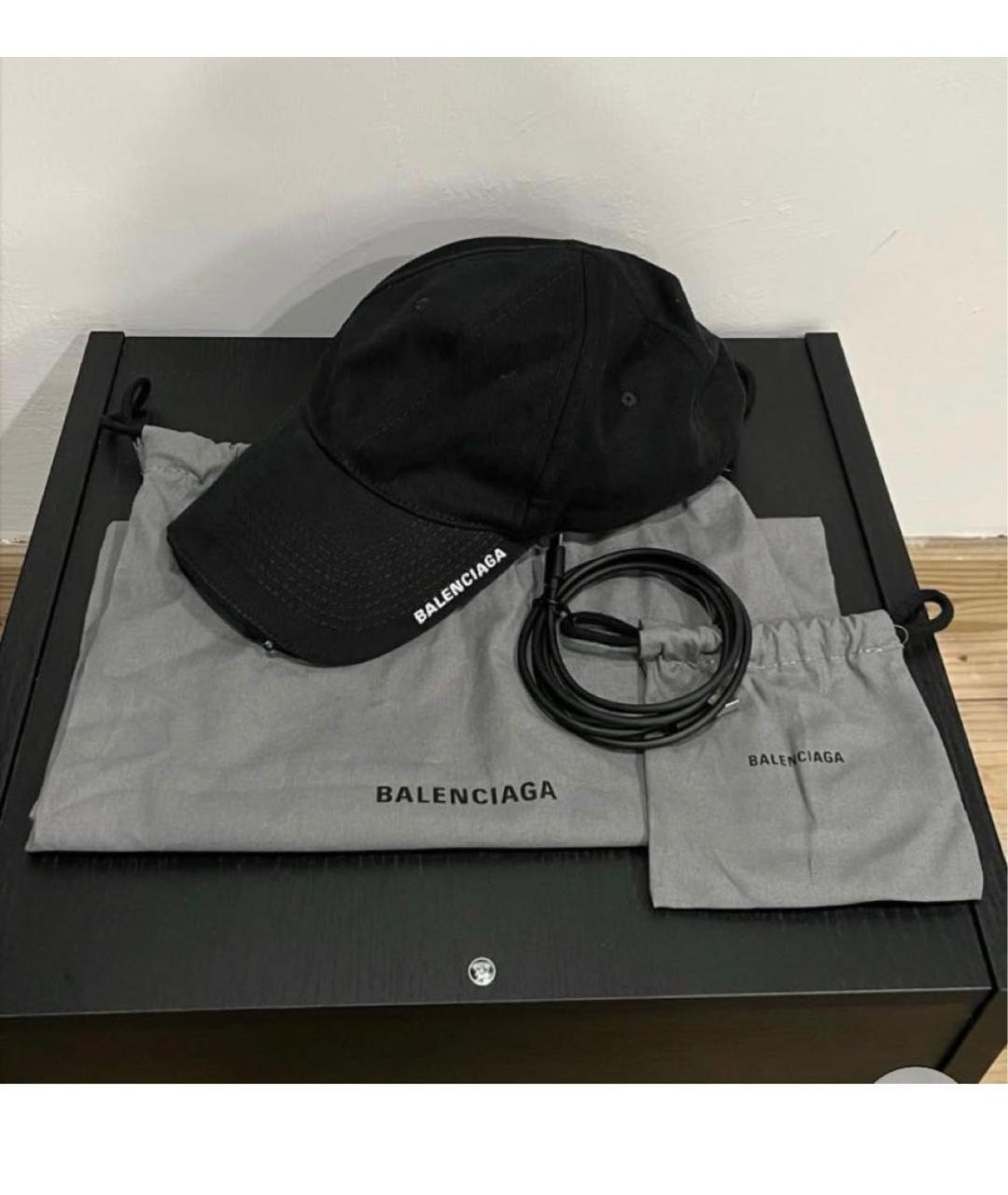 BALENCIAGA Черная хлопковая кепка, фото 2