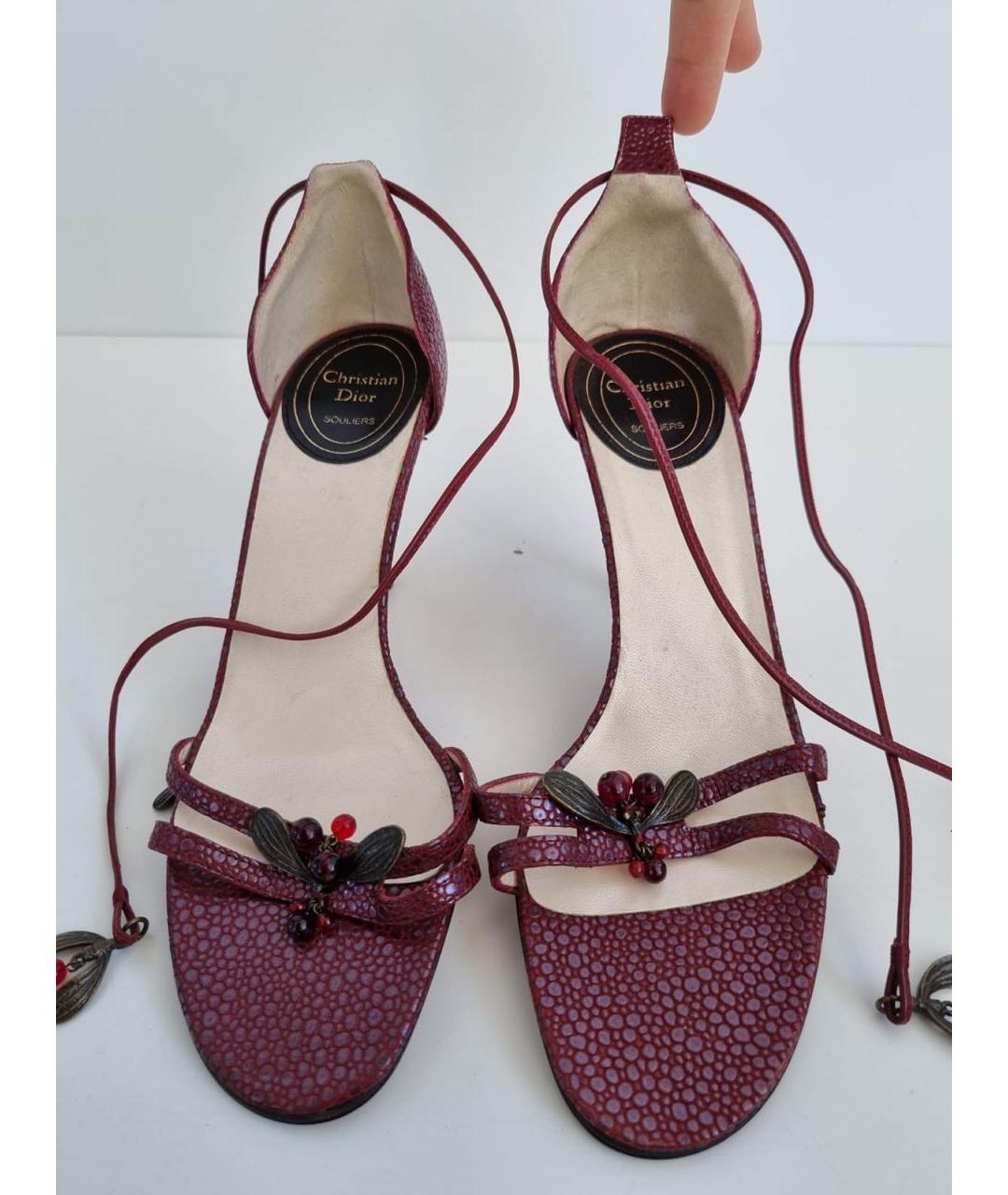 CHRISTIAN DIOR Бордовые туфли, фото 4