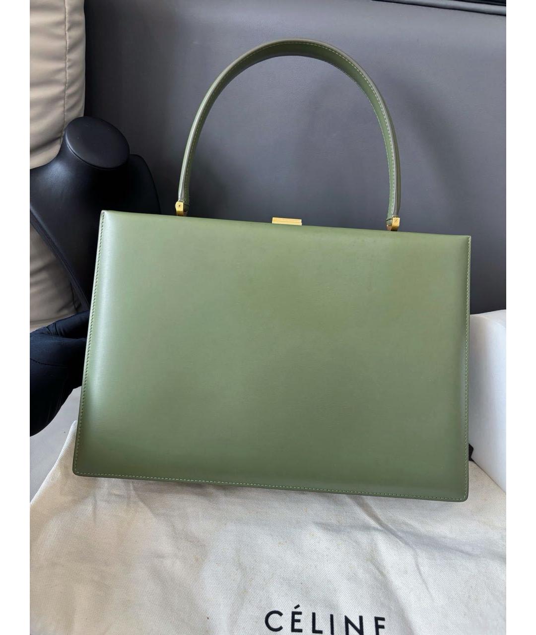 CELINE Зеленая кожаная сумка через плечо, фото 4