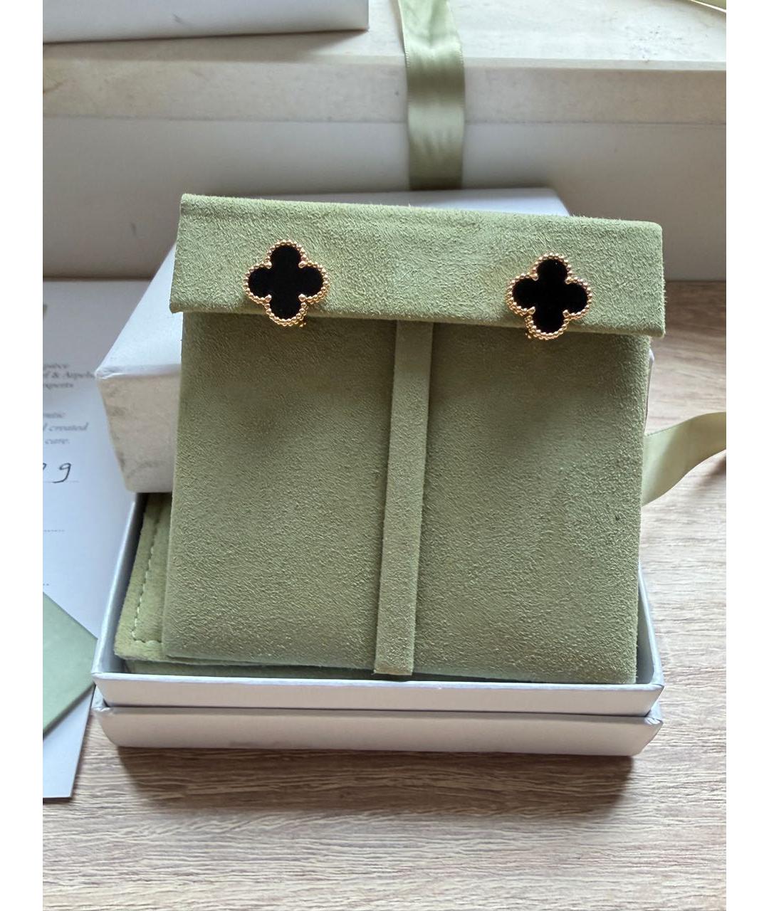 VAN CLEEF & ARPELS Черные серьги из желтого золота, фото 3