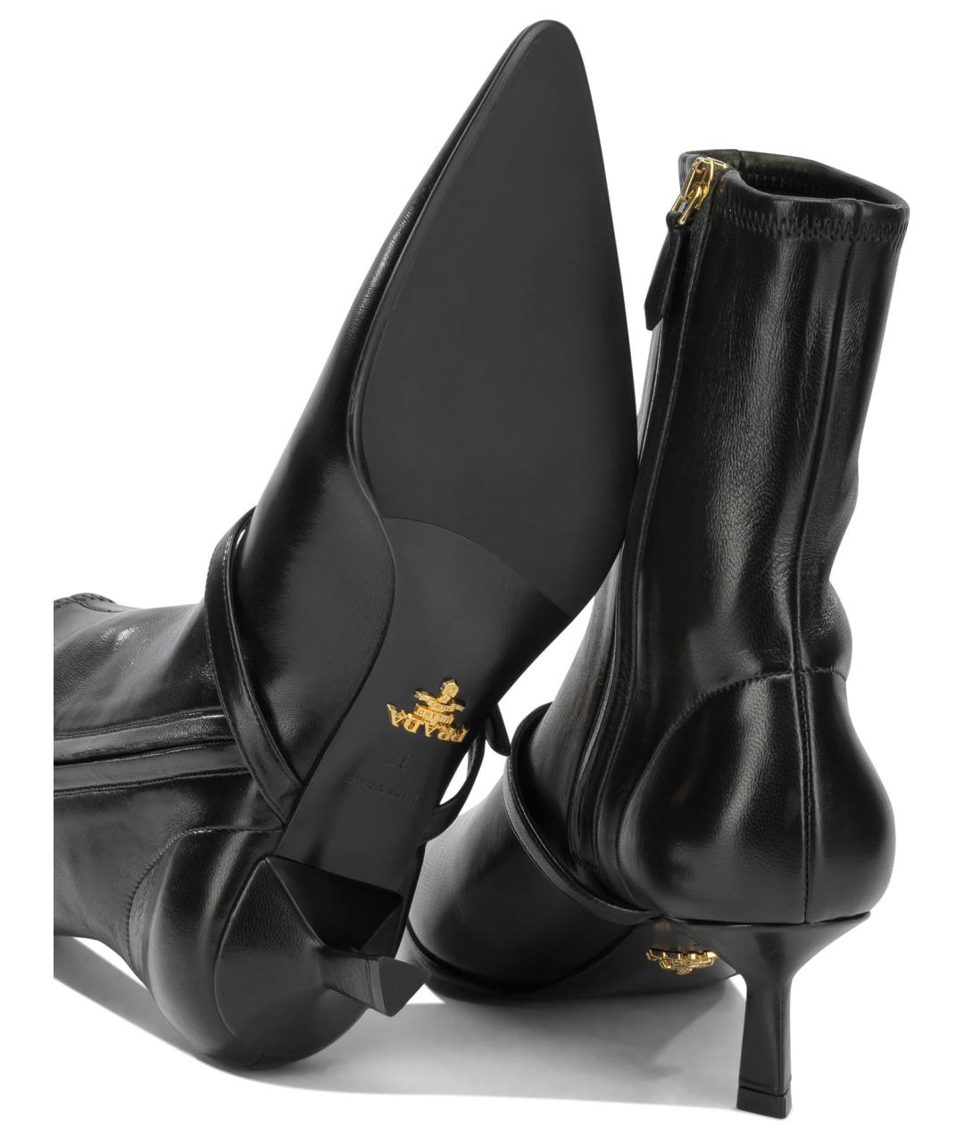 PRADA Черные кожаные ботильоны, фото 5