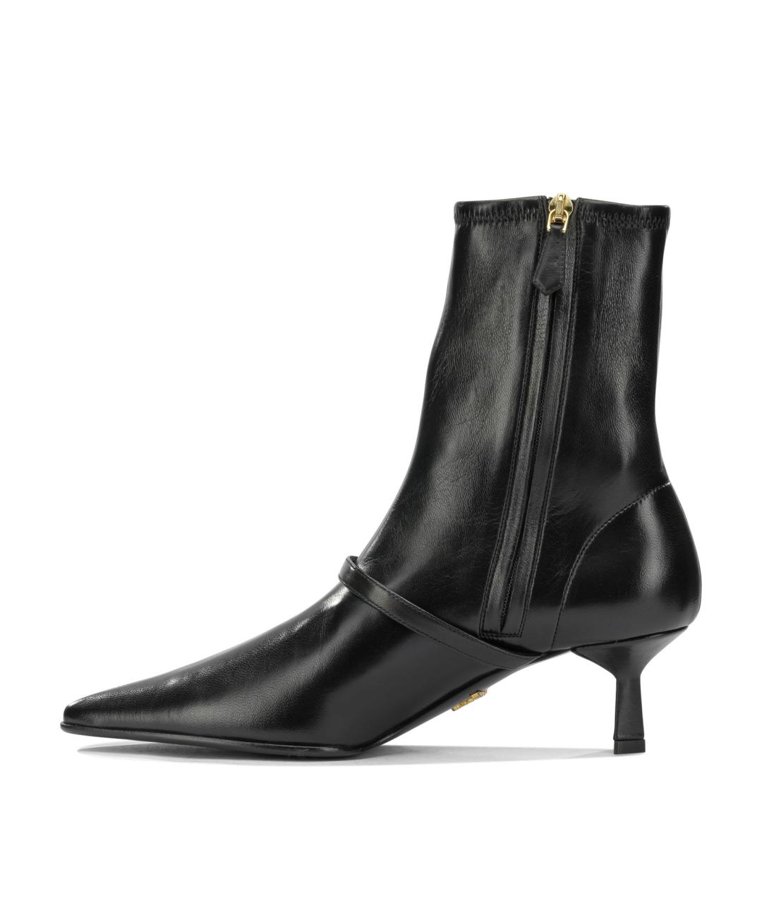 PRADA Черные кожаные ботильоны, фото 3