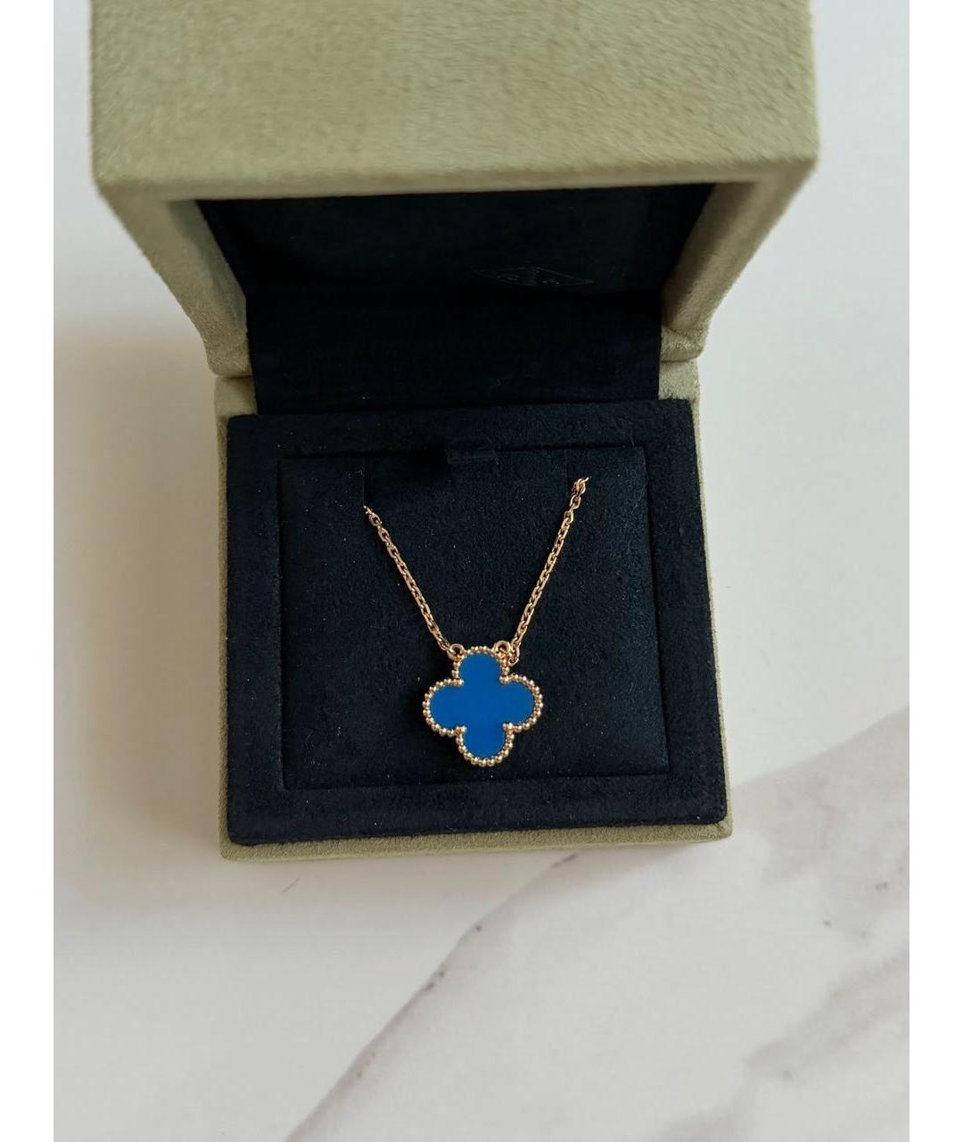 VAN CLEEF & ARPELS Голубое колье из желтого золота, фото 2